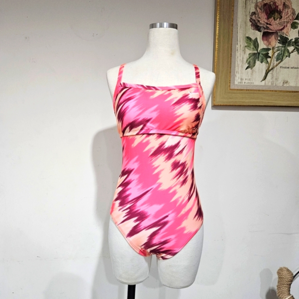 Nike Pink and Purple One Piece Swimsuit with Energetic Design NWOT